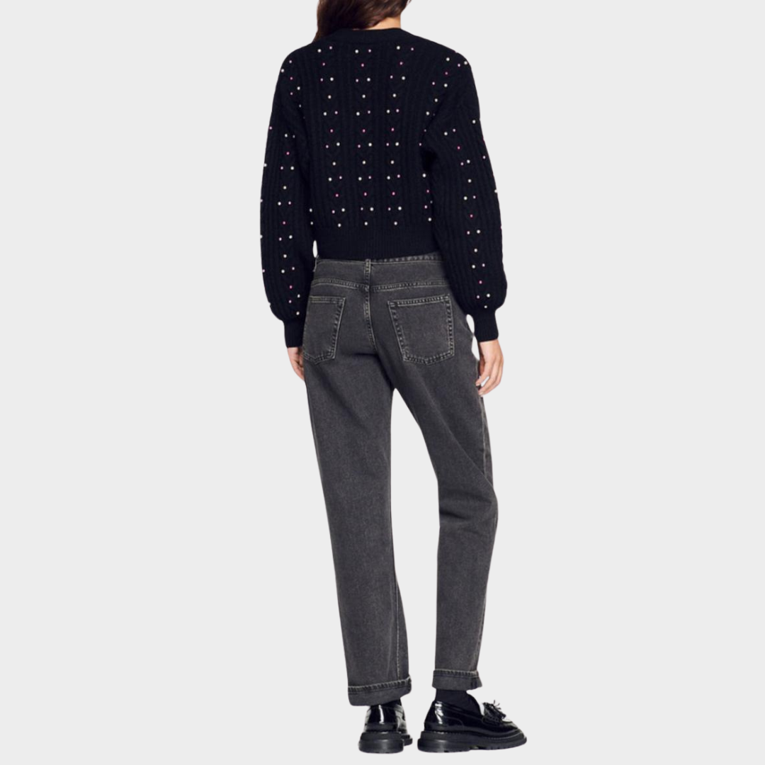 SANDRO Cardigan Destiny 100% Laine Black Women