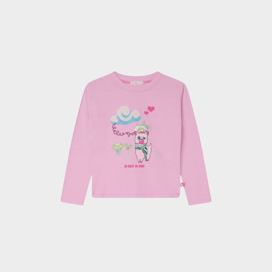 Billieblush Long Sleeves T-shirt Pink Printed Cartoon