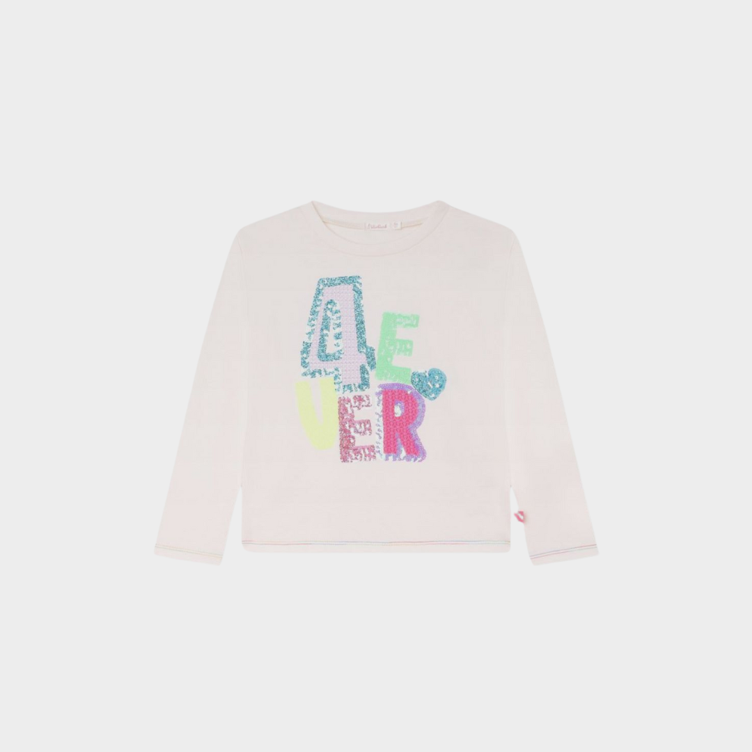 Billieblush Long Sleeves T-shirt White 4EVER Logo