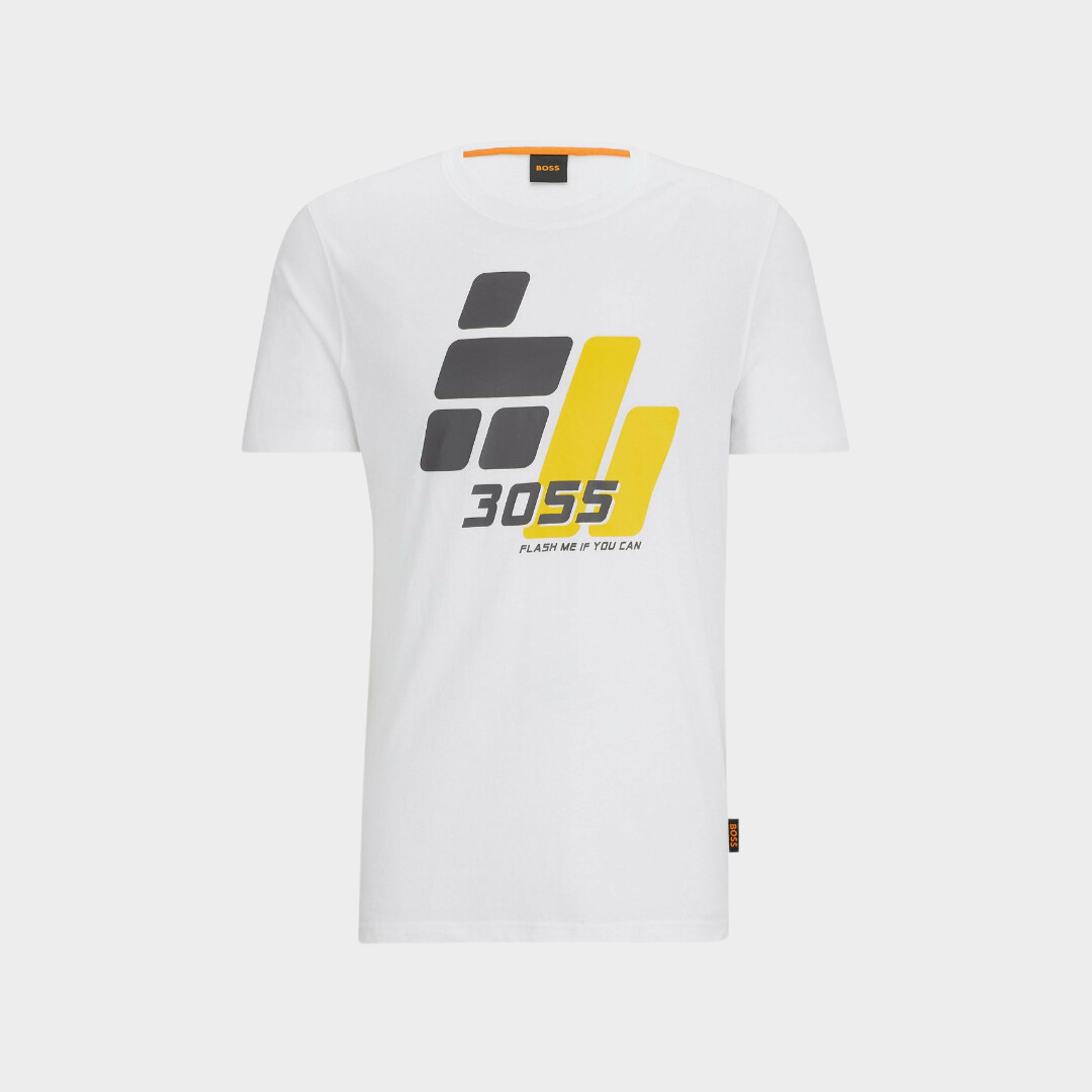 BOSS T-Shirt Printed Artwork Logo White