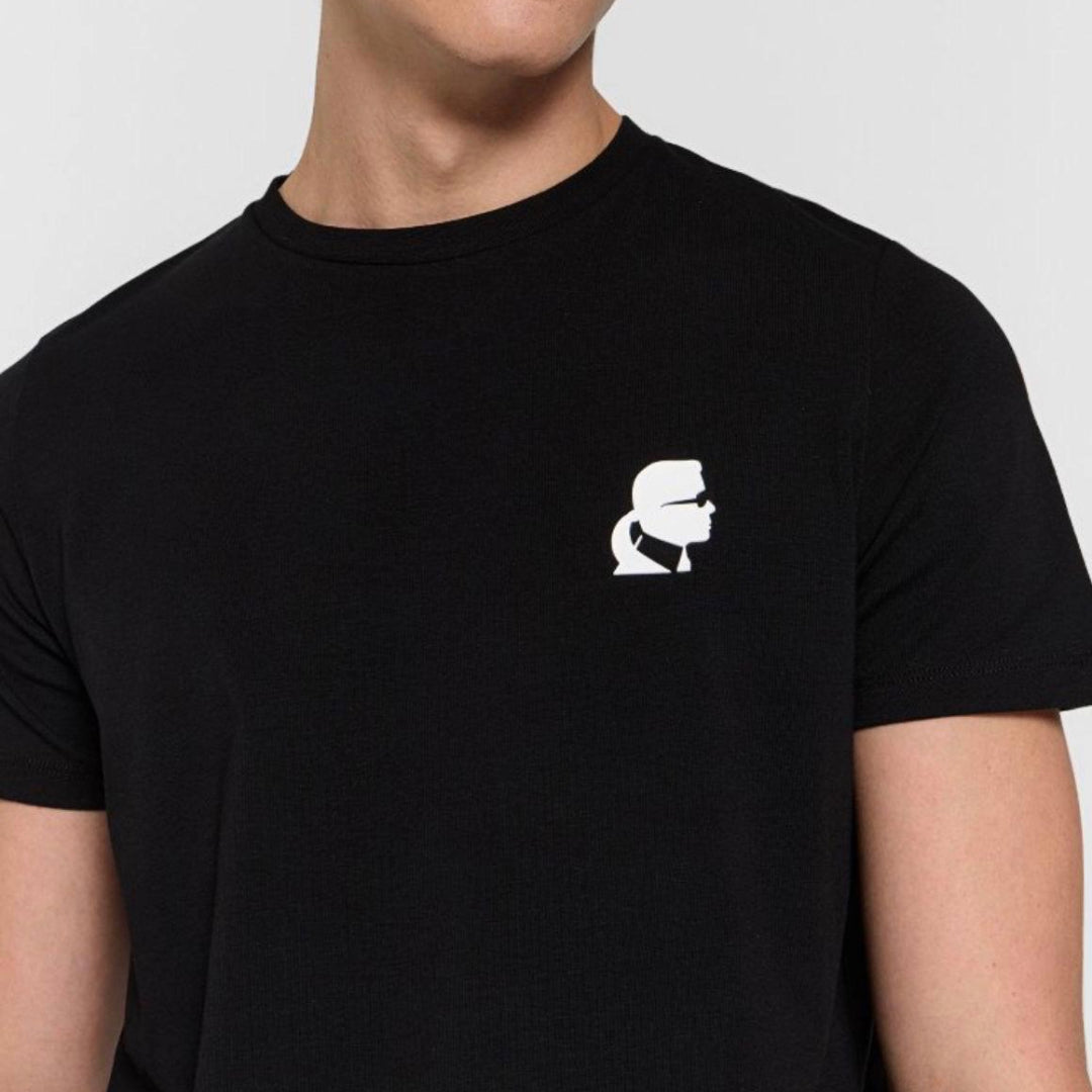 Karl Lagerfeld Basic Small White Logo T-shirt - Black